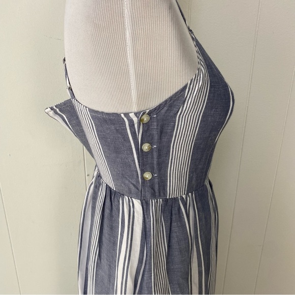 Abercrombie & Fitch Sundress Sz XS Square Neck Striped Blue Summer Beach Coastal - Picture 6 of 14